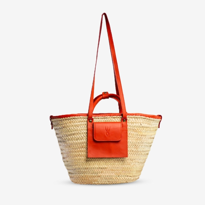 Panier en raphia et cuir conçu pour La Sultana