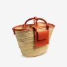 Raffia and leather basket designed for La Sultana