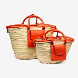 Petit Panier en raphia et cuir conçu pour La Sultana