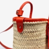 Small Raffia and leather basket designed for La Sultana