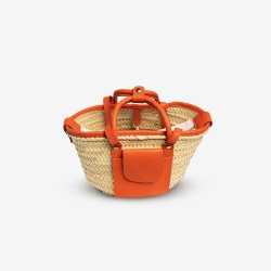 Petit Panier en raphia et cuir conçu pour La Sultana