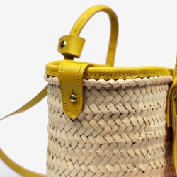Raffia and leather basket designed for La Sultana