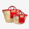 Raffia and leather basket designed for La Sultana