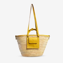 Panier en raphia et cuir conçu pour La Sultana