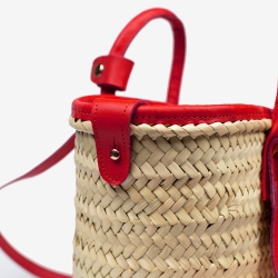 Petit Panier en raphia et cuir conçu pour La Sultana