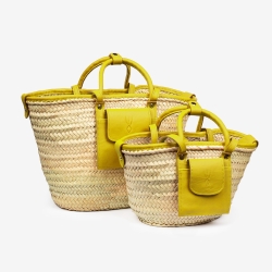 Petit Panier en raphia et cuir conçu pour La Sultana