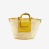 Raffia and leather basket designed for La Sultana