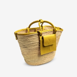 Panier en raphia et cuir conçu pour La Sultana