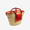 Raffia and leather basket designed for La Sultana