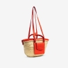 Small Raffia and leather basket designed for La Sultana