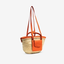 Petit Panier en raphia et cuir conçu pour La Sultana