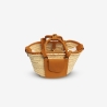 Petit Panier en raphia et cuir conçu pour La Sultana